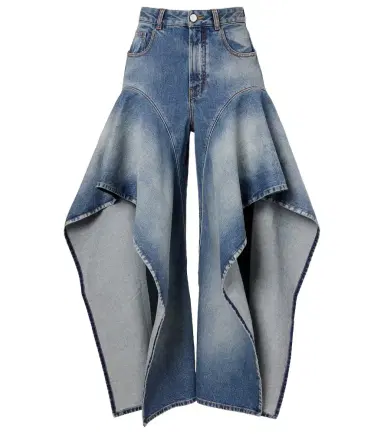 Alaia Alaïa Ruffled wide-leg jeans | Thumbnail 1 Alaia Alaïa Ruffled wide-leg jeans | Thumbnail 1