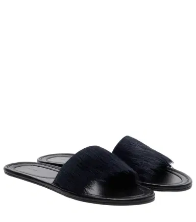 The Row Malick calf hair slides | Thumbnail 1 The Row Malick calf hair slides | Thumbnail 1