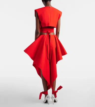 Alaïa Alaïa Ruffled cotton gabardine tapered pants | Thumbnail 4 Alaïa Alaïa Ruffled cotton gabardine tapered pants | Thumbnail 4