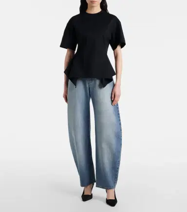 Alaïa Alaïa Peplum cotton jersey T-shirt | Thumbnail 4 Alaïa Alaïa Peplum cotton jersey T-shirt | Thumbnail 4