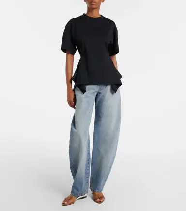Alaïa Alaïa Peplum cotton jersey T-shirt | Thumbnail 5 Alaïa Alaïa Peplum cotton jersey T-shirt | Thumbnail 5