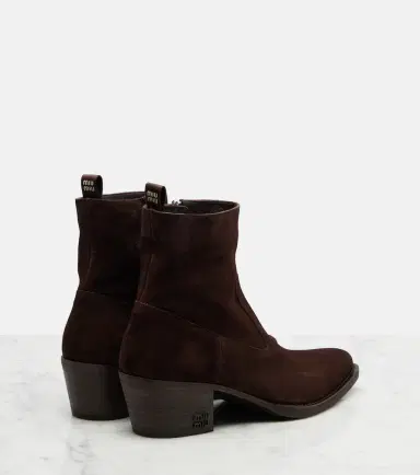 Miu Miu Suede ankle boots | Thumbnail 4 Miu Miu Suede ankle boots | Thumbnail 4