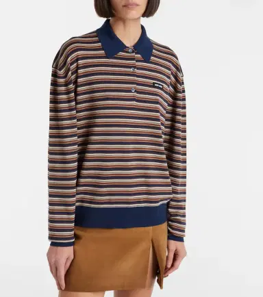 Miu Miu Striped virgin wool polo sweater | Thumbnail 4 Miu Miu Striped virgin wool polo sweater | Thumbnail 4