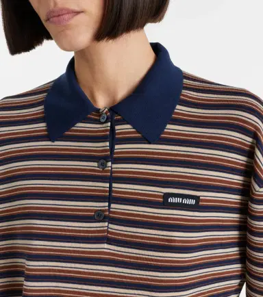 Miu Miu Striped virgin wool polo sweater | Thumbnail 5 Miu Miu Striped virgin wool polo sweater | Thumbnail 5
