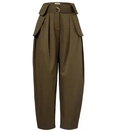Loewe Double L cotton and silk barrel-leg pants | Thumbnail 1 Loewe Double L cotton and silk barrel-leg pants | Thumbnail 1