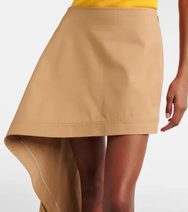 Loewe Asymmetric silk-trimmed cotton miniskirt | Thumbnail 2 Loewe Asymmetric silk-trimmed cotton miniskirt | Thumbnail 2