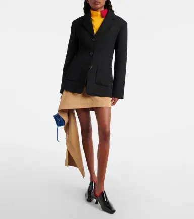 Loewe Asymmetric silk-trimmed cotton miniskirt | Thumbnail 3 Loewe Asymmetric silk-trimmed cotton miniskirt | Thumbnail 3