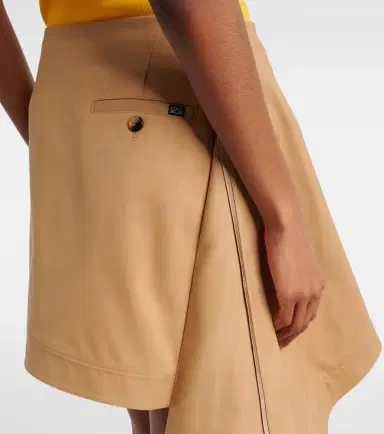 Loewe Asymmetric silk-trimmed cotton miniskirt | Thumbnail 4 Loewe Asymmetric silk-trimmed cotton miniskirt | Thumbnail 4