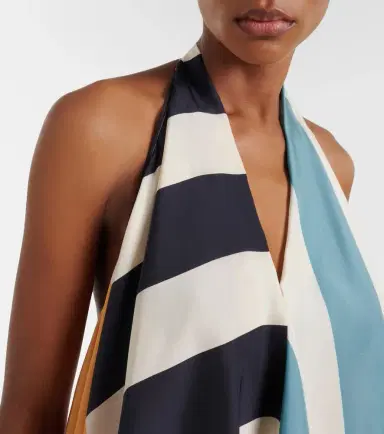Loewe Printed asymmetric halterneck silk top | Thumbnail 4 Loewe Printed asymmetric halterneck silk top | Thumbnail 4