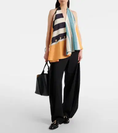 Loewe Printed asymmetric halterneck silk top | Thumbnail 5 Loewe Printed asymmetric halterneck silk top | Thumbnail 5