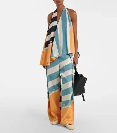 Loewe Printed asymmetric halterneck silk top | Thumbnail 7 Loewe Printed asymmetric halterneck silk top | Thumbnail 7