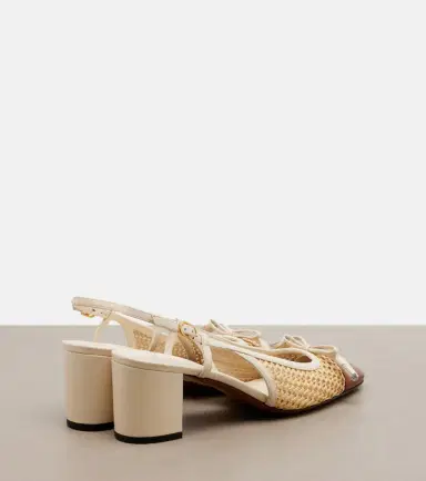 Valentino Garavani Valet Du Roi leather-trimmed slingback pumps | Thumbnail 2 Valentino Garavani Valet Du Roi leather-trimmed slingback pumps | Thumbnail 2