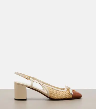Valentino Garavani Valet Du Roi leather-trimmed slingback pumps | Thumbnail 3 Valentino Garavani Valet Du Roi leather-trimmed slingback pumps | Thumbnail 3