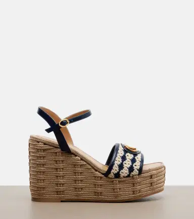 Valentino Garavani VLogo leather-trimmed wedges | Thumbnail 3 Valentino Garavani VLogo leather-trimmed wedges | Thumbnail 3