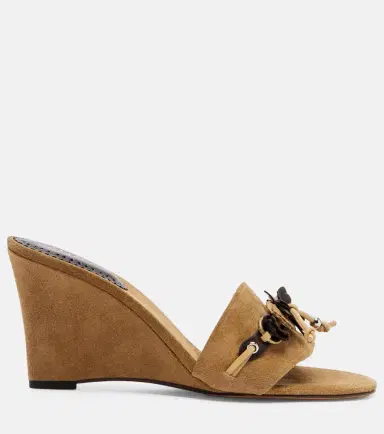 Isabel Marant Anee embellished suede wedge mules | Thumbnail 2 Isabel Marant Anee embellished suede wedge mules | Thumbnail 2