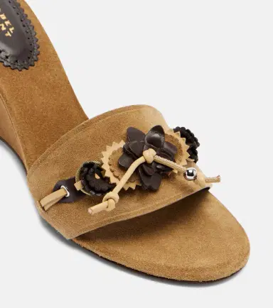 Isabel Marant Anee embellished suede wedge mules | Thumbnail 4 Isabel Marant Anee embellished suede wedge mules | Thumbnail 4