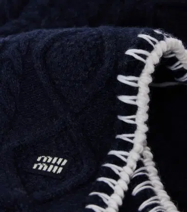 Miu Miu Cable-knit wool and cashmere scarf | Thumbnail 2 Miu Miu Cable-knit wool and cashmere scarf | Thumbnail 2