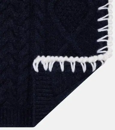 Miu Miu Cable-knit wool and cashmere scarf | Thumbnail 3 Miu Miu Cable-knit wool and cashmere scarf | Thumbnail 3
