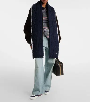 Miu Miu Cable-knit wool and cashmere scarf | Thumbnail 6 Miu Miu Cable-knit wool and cashmere scarf | Thumbnail 6