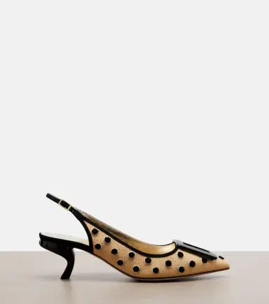 Roger Vivier Virgule polka-dot canvas slingback pumps | Thumbnail 2 Roger Vivier Virgule polka-dot canvas slingback pumps | Thumbnail 2