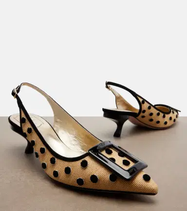 Roger Vivier Virgule polka-dot canvas slingback pumps | Thumbnail 3 Roger Vivier Virgule polka-dot canvas slingback pumps | Thumbnail 3