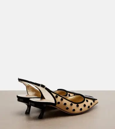 Roger Vivier Virgule polka-dot canvas slingback pumps | Thumbnail 4 Roger Vivier Virgule polka-dot canvas slingback pumps | Thumbnail 4