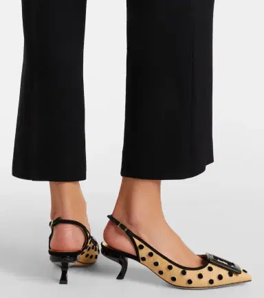 Roger Vivier Virgule polka-dot canvas slingback pumps | Thumbnail 5 Roger Vivier Virgule polka-dot canvas slingback pumps | Thumbnail 5