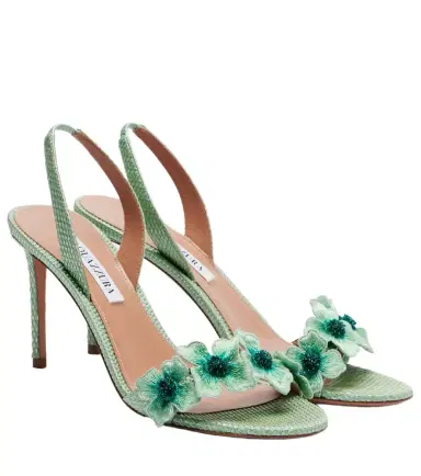 Aquazzura Passionflower beaded raffia slingback sandals | Thumbnail 1 Aquazzura Passionflower beaded raffia slingback sandals | Thumbnail 1