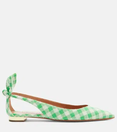 Aquazzura Bow Tie bow-detail checked ballet flats | Thumbnail 3 Aquazzura Bow Tie bow-detail checked ballet flats | Thumbnail 3