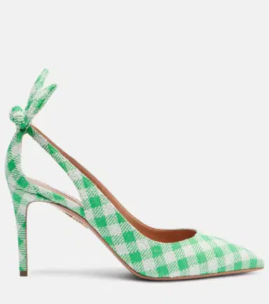 Aquazzura Bow Tie bow-detail checked pumps | Thumbnail 3 Aquazzura Bow Tie bow-detail checked pumps | Thumbnail 3