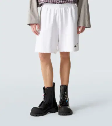 Balenciaga Logo cotton fleece shorts | Thumbnail 2 Balenciaga Logo cotton fleece shorts | Thumbnail 2