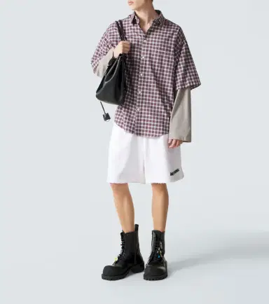 Balenciaga Logo cotton fleece shorts | Thumbnail 4 Balenciaga Logo cotton fleece shorts | Thumbnail 4