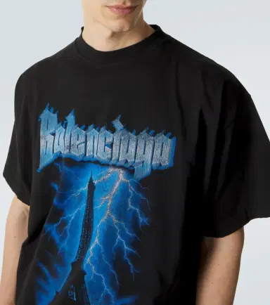Balenciaga Printed cotton jersey T-shirt | Thumbnail 4 Balenciaga Printed cotton jersey T-shirt | Thumbnail 4