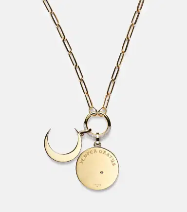 FoundRae Infinite Gratitude & Crescent 18kt gold pendant necklace with diamond | Thumbnail 4 FoundRae Infinite Gratitude & Crescent 18kt gold pendant necklace with diamond | Thumbnail 4