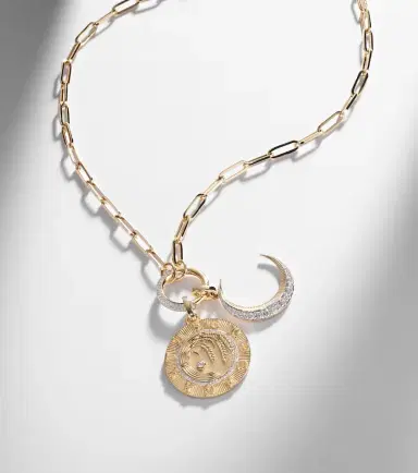 FoundRae Infinite Gratitude & Crescent 18kt gold pendant necklace with diamond | Thumbnail 7 FoundRae Infinite Gratitude & Crescent 18kt gold pendant necklace with diamond | Thumbnail 7