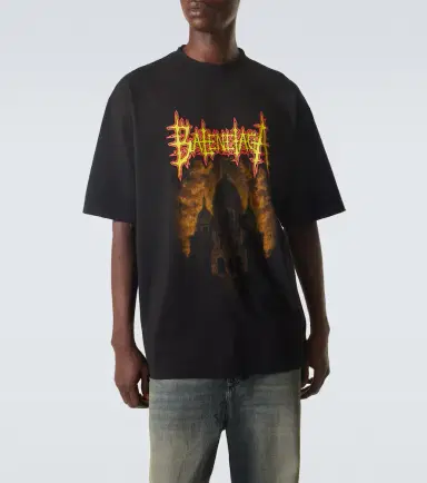 Balenciaga Printed cotton jersey T-shirt | Thumbnail 3 Balenciaga Printed cotton jersey T-shirt | Thumbnail 3