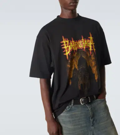 Balenciaga Printed cotton jersey T-shirt | Thumbnail 6 Balenciaga Printed cotton jersey T-shirt | Thumbnail 6