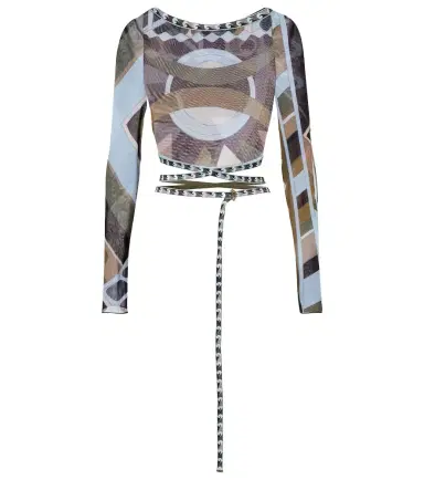 Pucci Vivara tulle crop top | Thumbnail 1 Pucci Vivara tulle crop top | Thumbnail 1