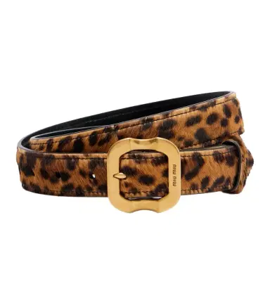 Miu Miu Leopard-print calf hair belt | Thumbnail 1 Miu Miu Leopard-print calf hair belt | Thumbnail 1