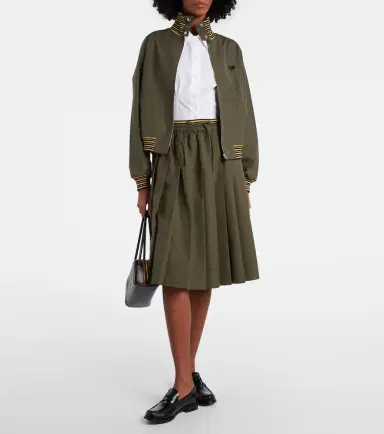 Prada Pleated poplin midi skirt | Thumbnail 2 Prada Pleated poplin midi skirt | Thumbnail 2