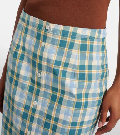 Prada Plaid cotton poplin pencil skirt | Thumbnail 2 Prada Plaid cotton poplin pencil skirt | Thumbnail 2