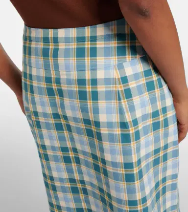 Prada Plaid cotton poplin pencil skirt | Thumbnail 3 Prada Plaid cotton poplin pencil skirt | Thumbnail 3