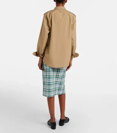 Prada Plaid cotton poplin pencil skirt | Thumbnail 5 Prada Plaid cotton poplin pencil skirt | Thumbnail 5