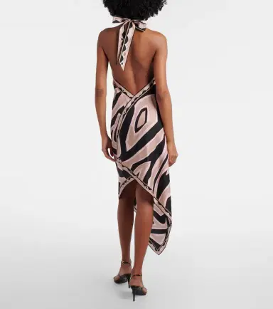 Pucci Labirinto halterneck silk twill midi dress | Thumbnail 6 Pucci Labirinto halterneck silk twill midi dress | Thumbnail 6