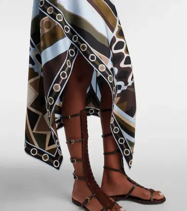 Pucci Vivara asymmetric silk twill midi skirt | Thumbnail 3 Pucci Vivara asymmetric silk twill midi skirt | Thumbnail 3