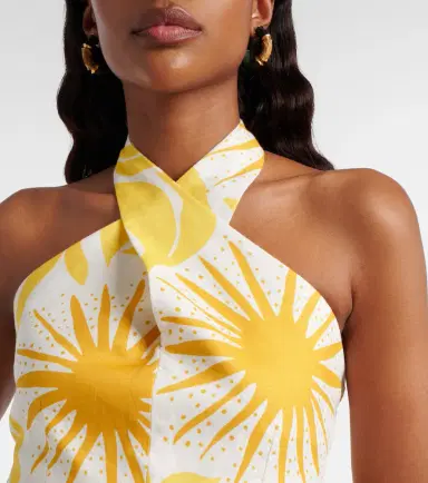 Cala de la Cruz Ivy printed halterneck linen crop top | Thumbnail 2 Cala de la Cruz Ivy printed halterneck linen crop top | Thumbnail 2