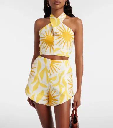 Cala de la Cruz Ivy printed halterneck linen crop top | Thumbnail 5 Cala de la Cruz Ivy printed halterneck linen crop top | Thumbnail 5