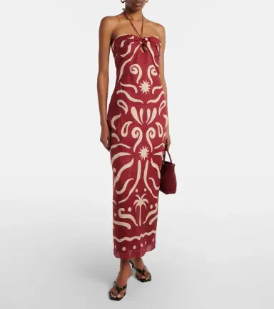 Cala de la Cruz Leda printed halterneck linen maxi dress | Thumbnail 4 Cala de la Cruz Leda printed halterneck linen maxi dress | Thumbnail 4