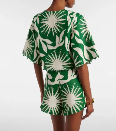 Cala de la Cruz Iris beaded printed linen crop top | Thumbnail 6 Cala de la Cruz Iris beaded printed linen crop top | Thumbnail 6