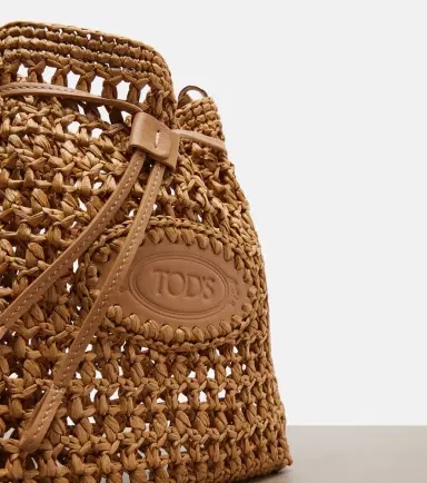 Tod's EBL Mini raffia-effect bucket bag | Thumbnail 4 Tod's EBL Mini raffia-effect bucket bag | Thumbnail 4